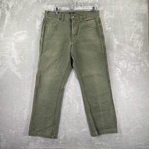 Die Hard Pants men's 32x28 Carpenter Duck Canvas Classic Workwear Gorpcore Green